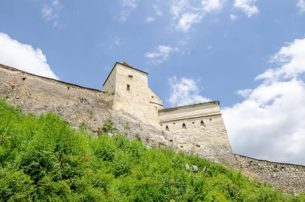 Rasnov Fortification Walls Tower Carpathian Mountains Transylvania Region Romania — Stock Photo, Image