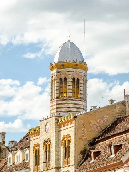 Прекрасна Старовинна Історична Церква Площі Унірії Місті Брашов Румунії — стокове фото