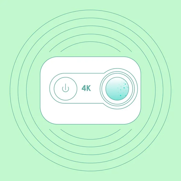 相机4K 的轮廓平面样式 用于网络 横幅和广告店的设计 矢量插图 — 图库矢量图片