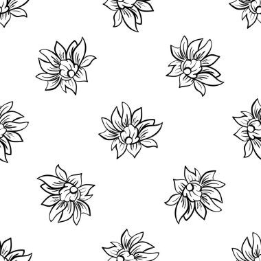 Sanat Şam basit tarzda dekoratif seamless modeli. Tekstil ve baskı için. Vektör çizim