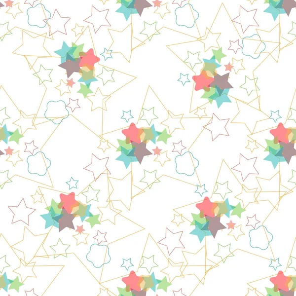 Patrón Sin Costura Decorativo Abstracto Con Estrellas Estilo Simple Para — Vector de stock