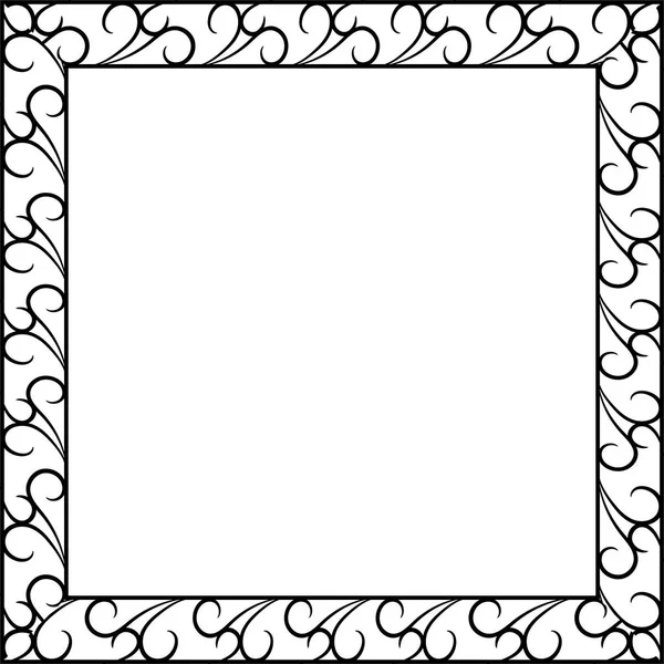 Forged Metal Frame Ornament Mirror Pictures Vector Illustration — Stock Vector