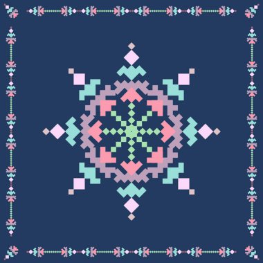 Düz stil desende dikiş çapraz. Tekstil için baskı, özgün tasarım. Vektör çizim