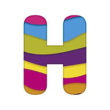 H harfi kağıt tarzı kesti. Vektör çizim