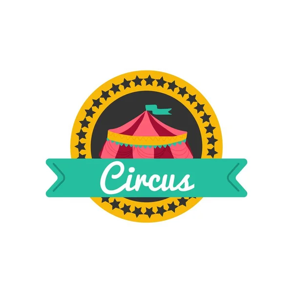 Circus Badges Flat Style Perfect Advertising Poster Vector Illustration — Stock Vector