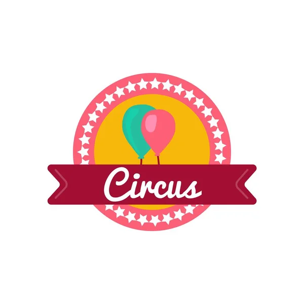 Circus Badges Flat Style Perfect Advertising Poster Vector Illustration — Stock Vector