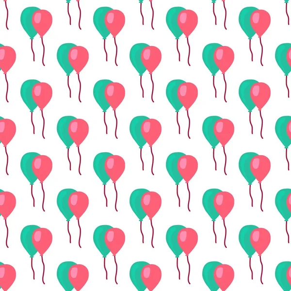 Levegő Ballons Minta Doodle Stílusban Papír Textil Szövet Faiskolai Design — Stock Vector