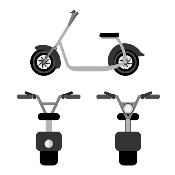 Ícones Scooter Elétrico Definido Estilo Plano Ilustração Vetorial —  Vetores de Stock