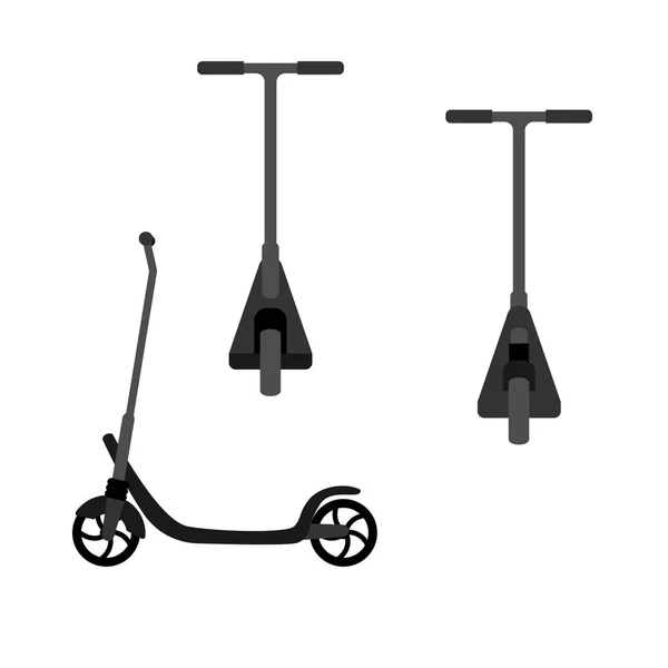 Iconos Scooter Eléctrico Establecidos Estilo Plano Ilustración Vectorial — Archivo Imágenes Vectoriales