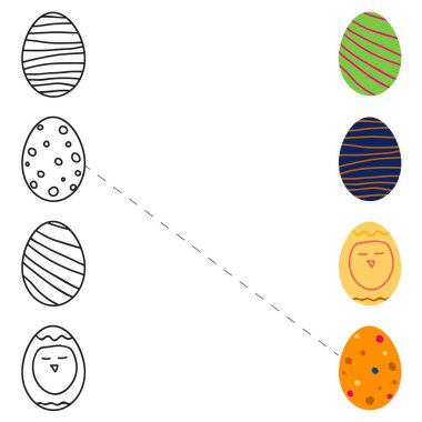Doğu yumurta kids hareket doodle tarzı. Vektör çizim