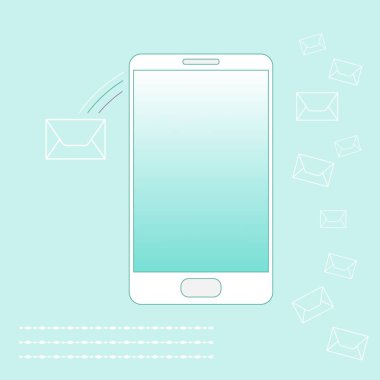 Smartphone kavramı illüstrasyon anahat tarzı. Web, afiş ve yaratıcı tasarım için idealdir. Vektör