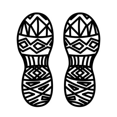Ayak izi ayakkabı tek beyaz arka plan üzerinde izole. Vektör illustratioon