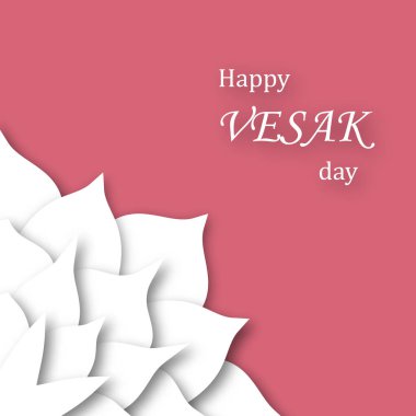 Vesak Günü Mandala çiçek kağıt sanat tarzı için afiş. Vektör çizim