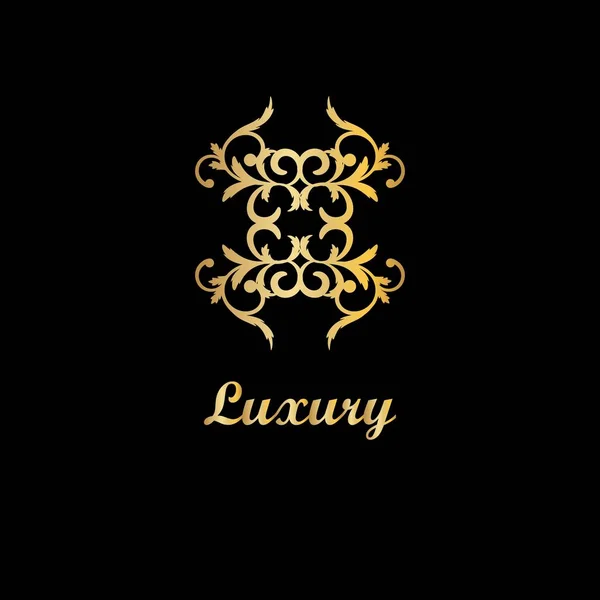 シンプルなスタイルの豪華な黄金のロゴ ショップ ストアと創造的なデザイン ベクトル図 — ストックベクタ