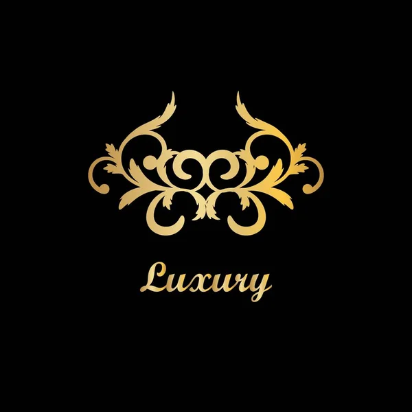 Logotipo Dorado Lujo Estilo Simple Para Tienda Tienda Diseño Creativo — Vector de stock