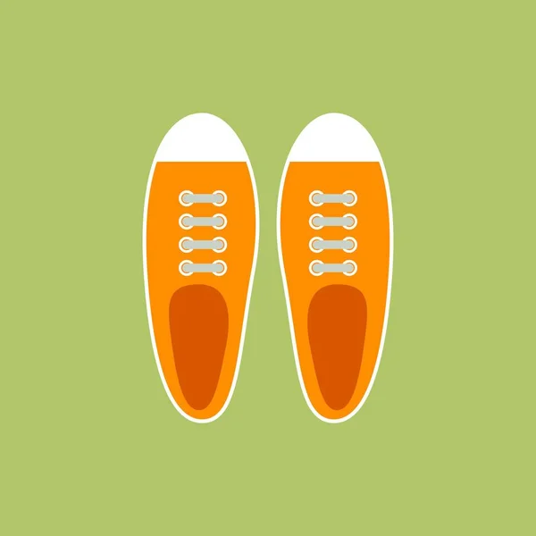 Zapatillas Para Jóvenes Estilo Plano Vista Superior Ilustración Vectorial — Archivo Imágenes Vectoriales