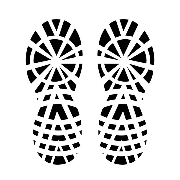 鞋底在白色背景下被隔离的脚印 Illustratioon — 图库矢量图片