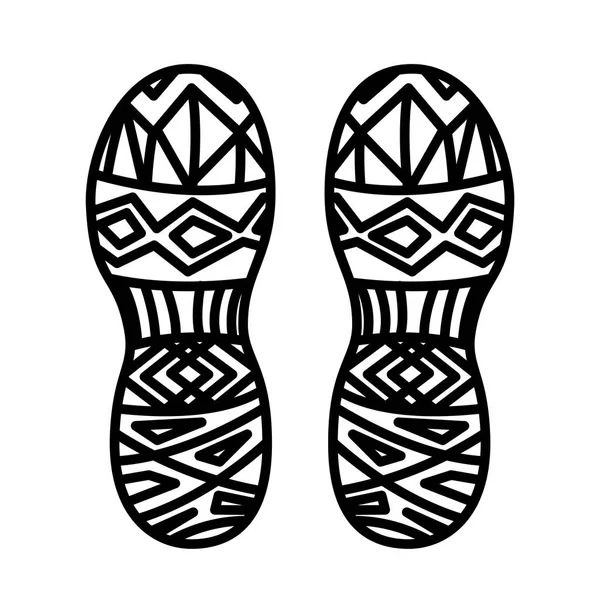 鞋底在白色背景下被隔离的脚印 Illustratioon — 图库矢量图片