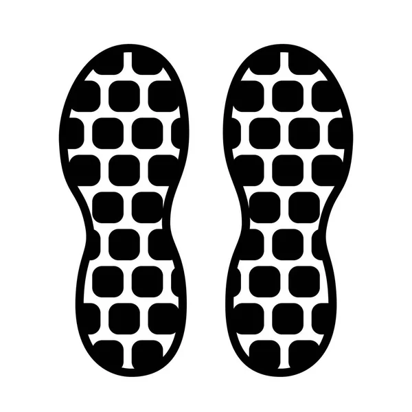Jejak Sepatu Tunggal Terisolasi Pada Latar Belakang Putih Vektor Ilustrasi - Stok Vektor