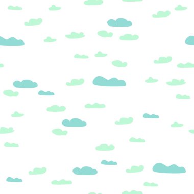 Gökyüzü ve bulutlar karikatür tarzı oyun arka plan. Seamless modeli. Vektör çizim