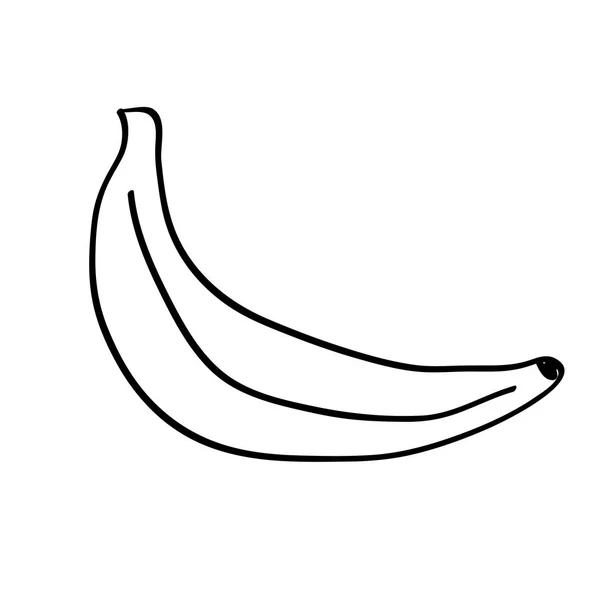 Bananensymbol Handgezeichneten Stil Für Web Quittungsbücher Aufkleber Vektorillustration — Stockvektor