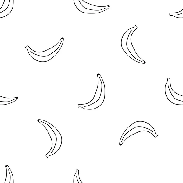 Banane Nahtloses Muster Handgezeichnetem Stil Für Textilien Quittungsbücher Küche Vektorillustration — Stockvektor