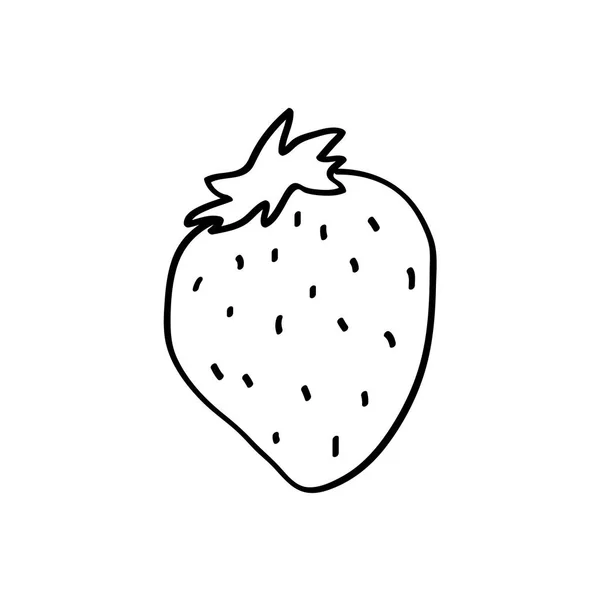 Strawberry Icon Hand Drawn Style Print Receipt Books Kitchen Vector — Stock Vector