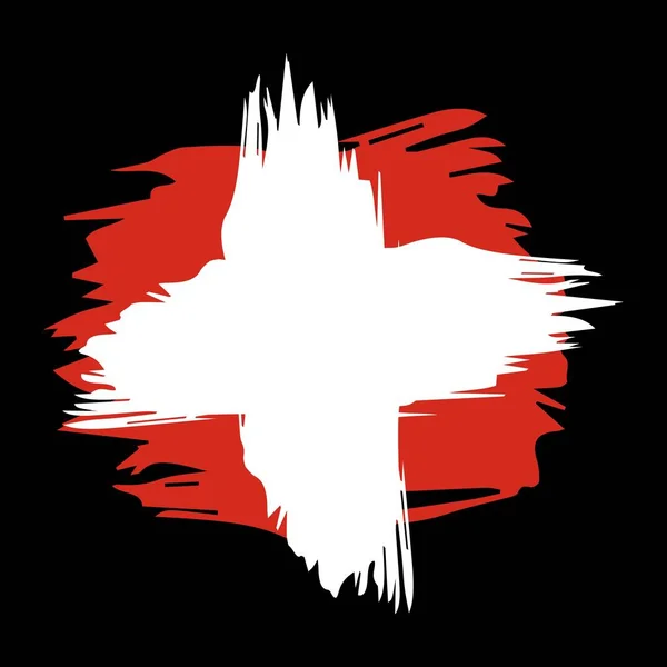 Suiza Icono Bandera Estilo Plano Para Web Impresión Diseño Creativo — Vector de stock