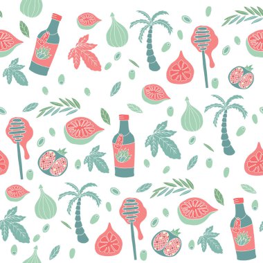 Yunanistan Dikişsiz desen elinde çizilmiş tarzı. Tekstil ve kağıt sarma için. Vektör çizim