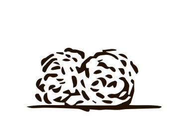 Ağaç simgesiyle el İskandinav tarzı çizilmiş. Baskı ve dekor için. Vektör çizim.