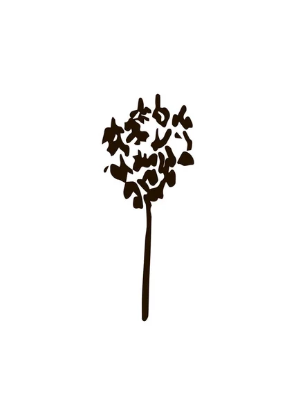 Икона Дерева Рукописном Скандинавском Стиле Печати Декора Векторная Иллюстрация — стоковый вектор