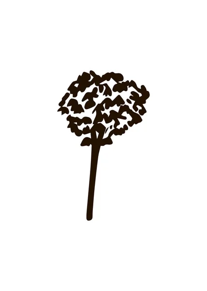 Икона Дерева Рукописном Скандинавском Стиле Печати Декора Векторная Иллюстрация — стоковый вектор