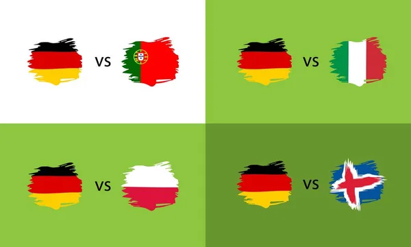 Banner Ορισμός Γερμανία Και Ευρώπη Χώρες Σημαίες Επίπεδη Στυλ Για — Διανυσματικό Αρχείο