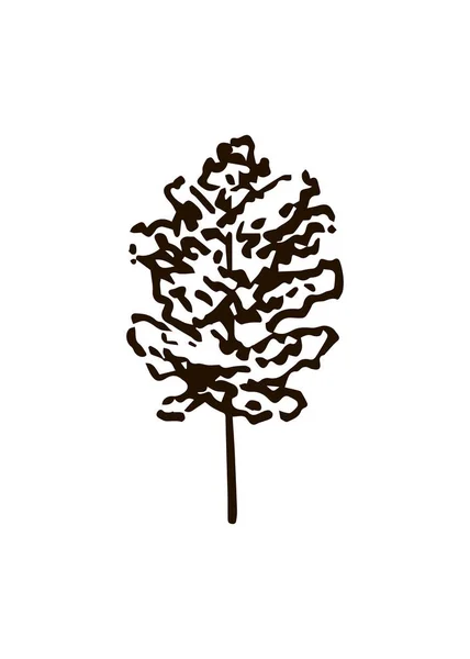 树图标在手绘制斯堪的纳维亚风格 用于印刷和装饰 向量例证 — 图库矢量图片