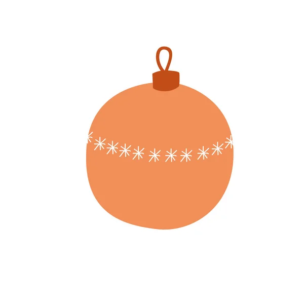 Bola Árvore Natal Estilo Desenhado Mão Ilustração Vetorial — Vetor de Stock