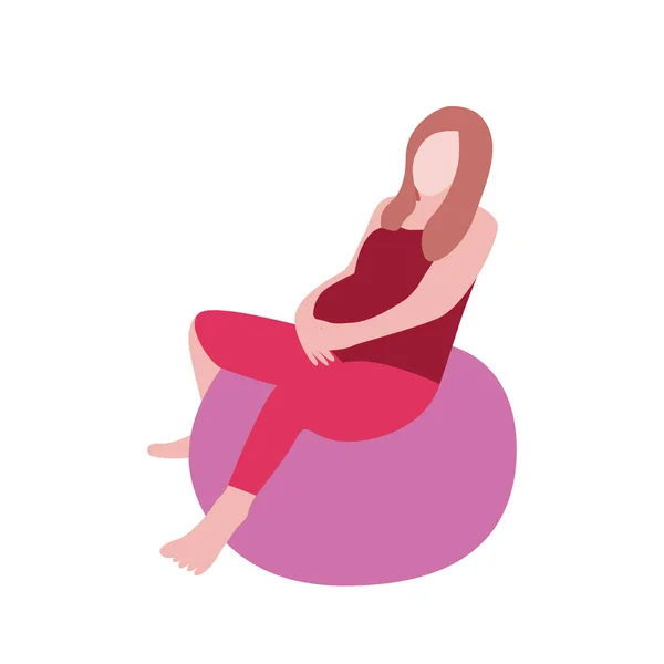 Gravid Kvinna Modern Tecknad Stil Vektorillustration — Stock vektor
