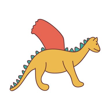 Dragon simgesini karikatür tarzı. Vektör çizim. Baskı, web, kartpostal ve kreş tasarımı için.