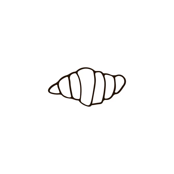 Frankrike Paris Croissant Ikonen Doodle Stil För Print Webb Och — Stock vektor