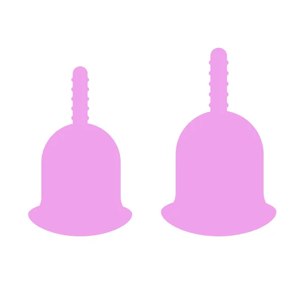 Менструальные Чашки Иконки Установлены Плоском Стиле Рекламы Магазина Женского Журнала — стоковый вектор