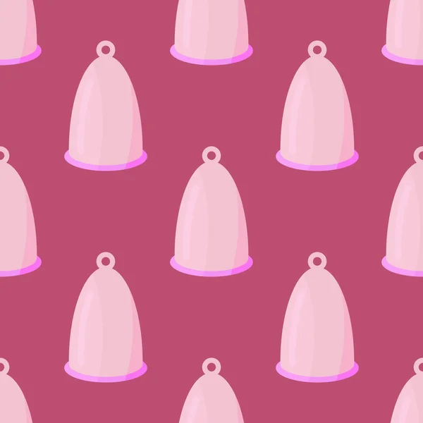 Menstruationstasse Nahtloses Muster Flachen Stil Für Anzeigen Shop Frauenzeitschriften Vektorillustration — Stockvektor
