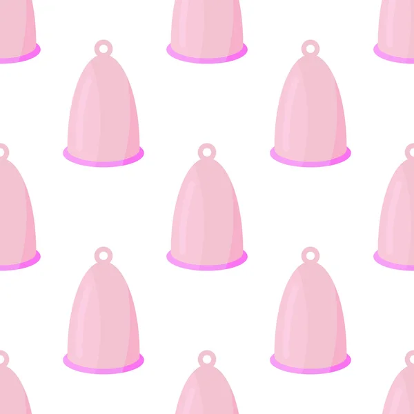 Menstruationstasse Nahtloses Muster Flachen Stil Für Anzeigen Shop Frauenzeitschriften Vektorillustration — Stockvektor