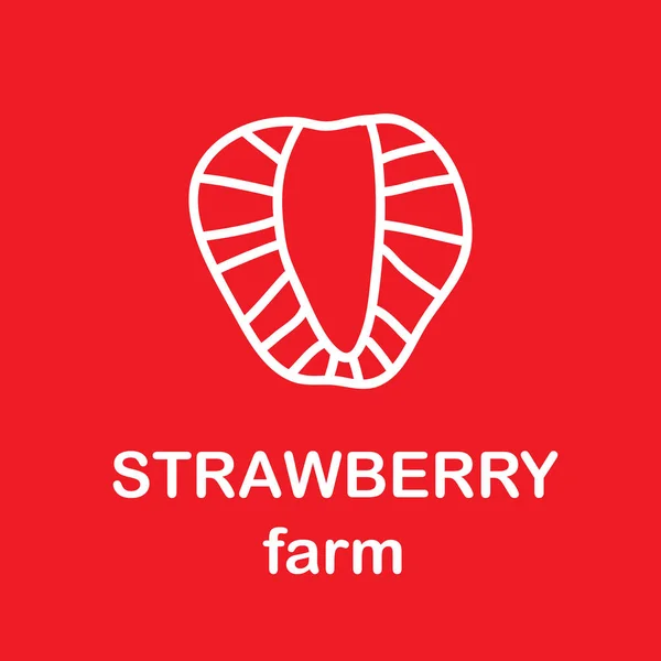 Erdbeer Logo Outline Stil Für Unternehmen Unternehmen Und Landwirtschaftliche Betriebe — Stockvektor