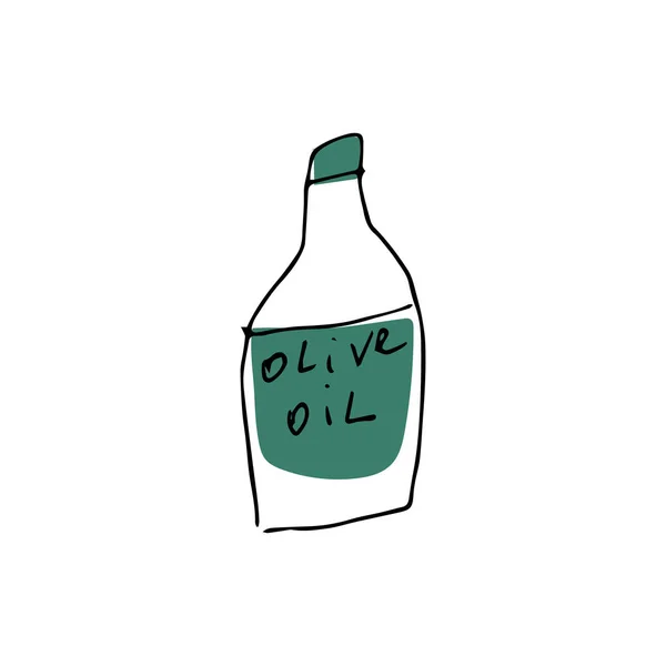 Icône Huile Olive Dans Style Croquis Illustration Vectorielle — Image vectorielle