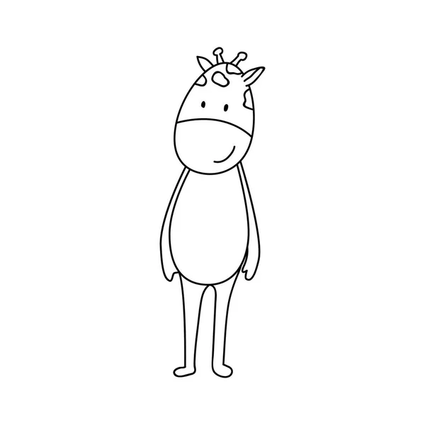 Personaje Divertido Jirafa Estilo Dibujos Animados Ilustración Vectorial — Vector de stock