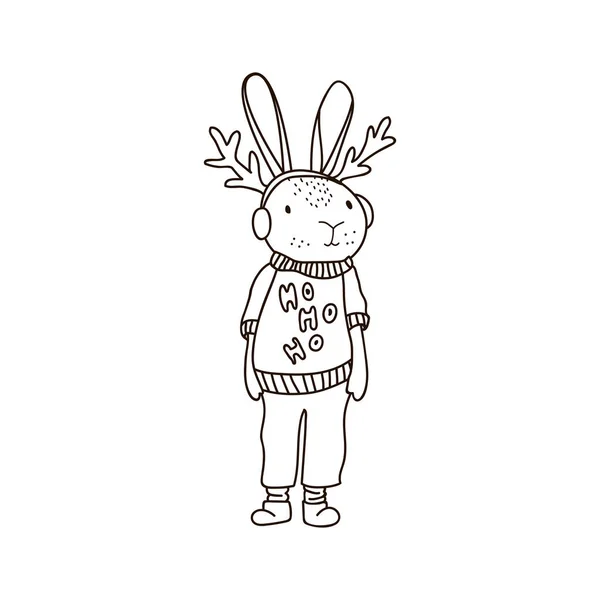 Personnage Lapin Drôle Dans Style Dessin Animé Illustration Vectorielle — Image vectorielle