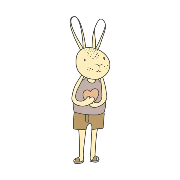 Personnage Lapin Drôle Dans Style Dessin Animé Illustration Vectorielle — Image vectorielle