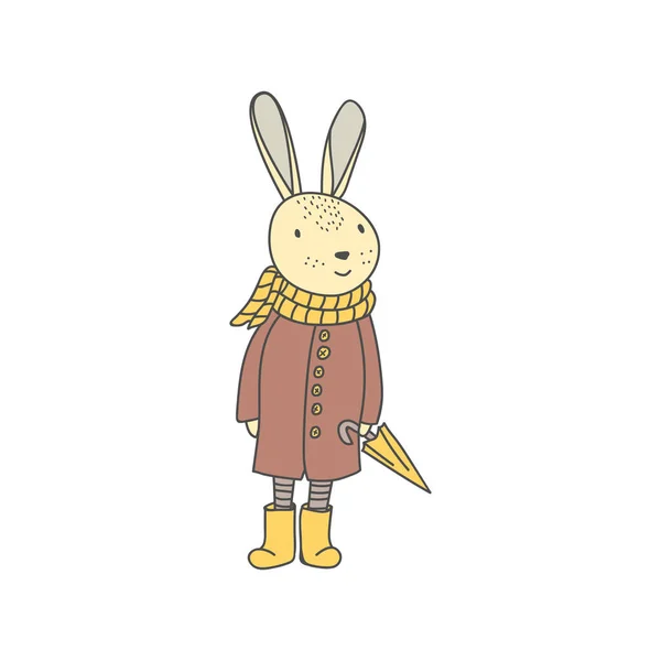 Personnage Lapin Drôle Dans Style Dessin Animé Illustration Vectorielle — Image vectorielle