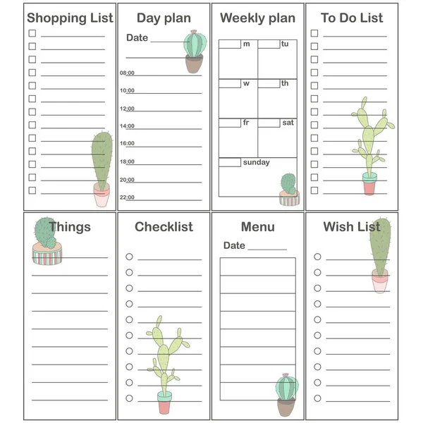 Planificador 2019 Ambientado Estilo Sencillo Programar Plantillas Para Escuela Oficina — Vector de stock