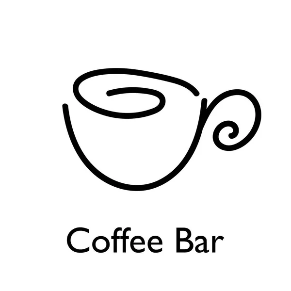 Creatief Logo Voor Koffieshop Koffiebar Kaderstijl Vectorillustratie — Stockvector