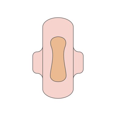 Sıhhi peçete düz stil. Kadın aksesuarları vektör